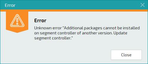 Segment version error message