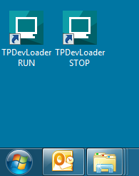 Desktop shortcuts for starting and stopping the device loader service